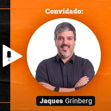 Podcast Papo de Vendedor episódio 11. Imagem nas cores laranja e preta, com a foto convidado, Jaques Grinberg, à direita, e título do episódio, à direita, Fechei a venda, e agora? Como fazer Pós venda de forma eficiente! feat Jaques Grinberg.